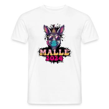 Malle 2024 Âne de fête - T-shirt homme - blanc - Devant - AI Model Male 178 dark (178cm)