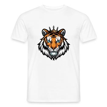 Tiger Kopf Krone - Männer T-Shirt - Weiß - Vorne - AI Model Male 178 dark (178cm)