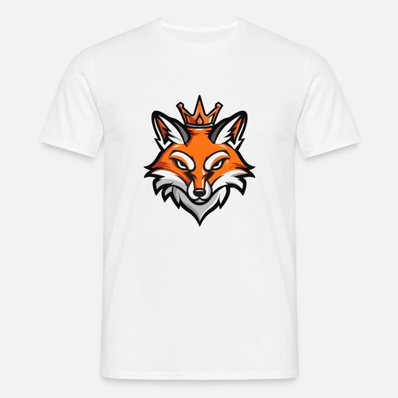 Fuchs Kopf Krone - Männer T-Shirt - Weiß