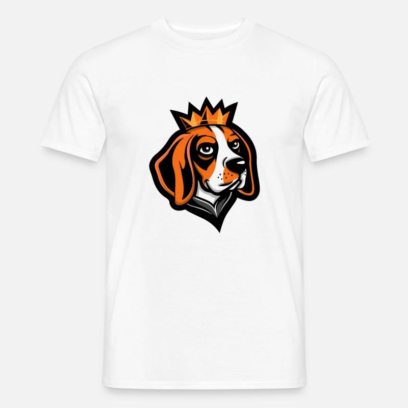 Beagle Hund Kopf Krone - Männer T-Shirt - Weiß