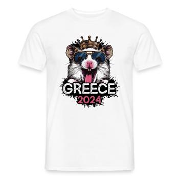 Grèce 2024 Hamster de fête - T-shirt homme - blanc - Devant - AI Model Male 178 dark (178cm)