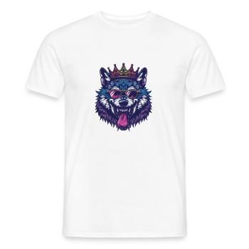 Wolf Comic Lustig Party - Männer T-Shirt - Weiß - Vorne - AI Model Male 178 dark (178cm)