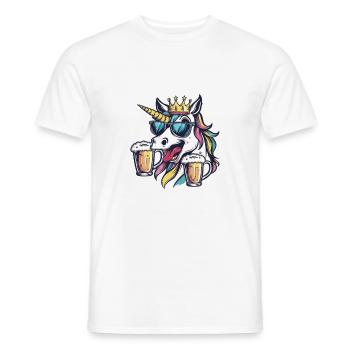 Unicorn Beer Funny - Men's T-Shirt - white - Front - AI Model Male 178 dark (178cm)
