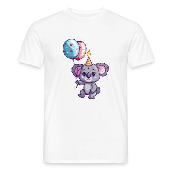 Bande dessinée d’anniversaire Koala - T-shirt homme - blanc - Devant - AI Model Male 178 dark (178cm)