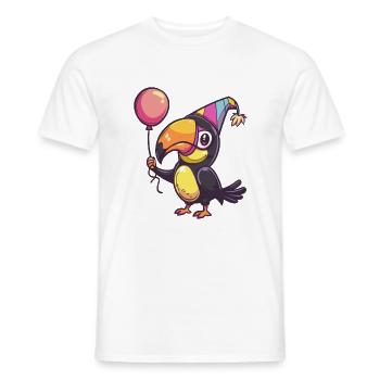 Toucan oiseau anniversaire bande dessinée - T-shirt homme - blanc - Devant - AI Model Male 178 dark (178cm)