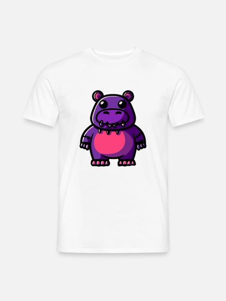 Hippopotamus Halloween Animal - Men's T-Shirt - white