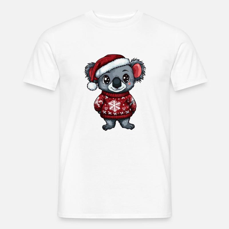 Koala Weihnachten Comic - Männer T-Shirt - Weiß