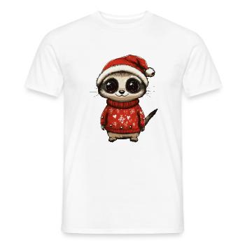 Bande dessinée de Noël de suricate - T-shirt homme - blanc - Devant - AI Model Male 178 dark (178cm)