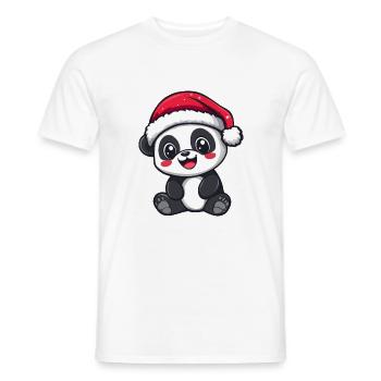 Panda Christmas Cute - Men's T-Shirt - white - Front - AI Model Male 178 dark (178cm)