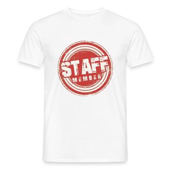 Membre du personnel - T-shirt homme - blanc - Devant - AI Model Male 178 dark (178cm)