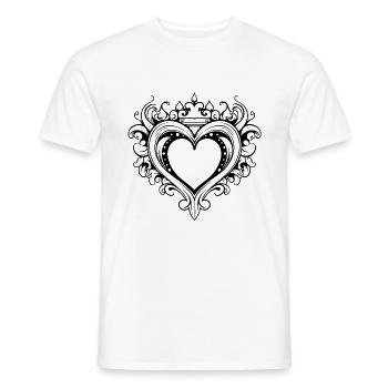 Cœur Couronne d’Amour - T-shirt homme - blanc - Devant - AI Model Male 178 dark (178cm)