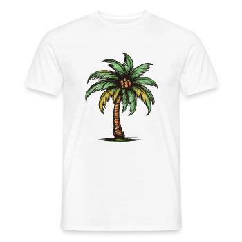 Icône de palmier - T-shirt homme - blanc - Devant - AI Model Male 178 dark (178cm)