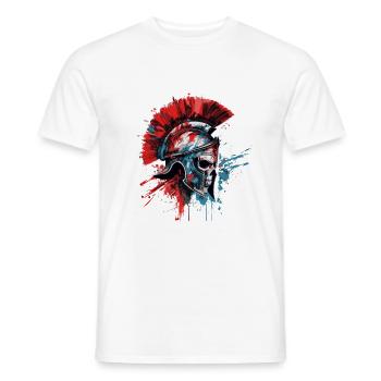 Spartaner Totenkopf Helm - Männer T-Shirt - Weiß - Vorne - AI Model Male 178 dark (178cm)