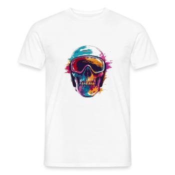 Ski Skull Lunettes de ski - T-shirt homme - blanc - Devant - AI Model Male 178 dark (178cm)