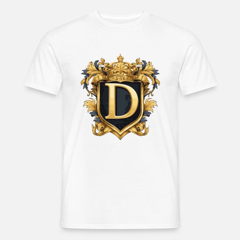D Buchstabe Logo Krone - Männer T-Shirt - Weiß