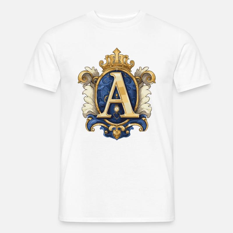 A Buchstabe Logo Krone - Männer T-Shirt - Weiß