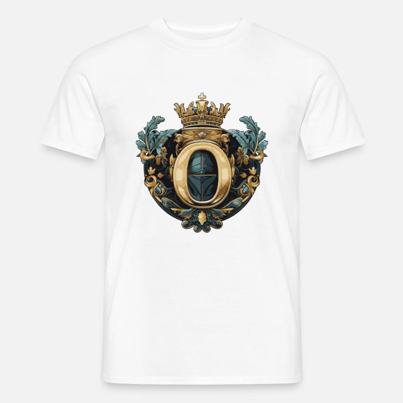 O Buchstabe Logo Krone - Männer T-Shirt - Weiß