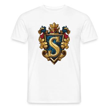 S Letter Logo Crown - Men's T-Shirt - white - Front - AI Model Male 178 dark (178cm)