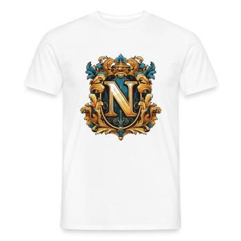 N Buchstabe Logo Krone - Männer T-Shirt - Weiß - Vorne - AI Model Male 178 dark (178cm)