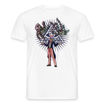 Marionette Politik - Männer T-Shirt - Weiß - Vorne - AI Model Male 178 dark (178cm)