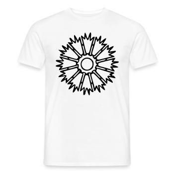 Blume Zeichnung Natur Skizze schwarz - Männer T-Shirt - Weiß - Vorne - AI Model Male 178 dark (178cm)