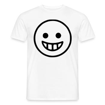 Emoji Skizze glücklich schwarz - Männer T-Shirt - Weiß - Vorne - AI Model Male 178 dark (178cm)