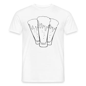 Bier Zeichnung Party Feiern schwarz - Männer T-Shirt - Weiß - Vorne - AI Model Male 178 dark (178cm)