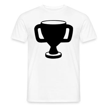 Pokal Zeichnung Gewinnen Skizze schwarz - Männer T-Shirt - Weiß - Vorne - AI Model Male 178 dark (178cm)