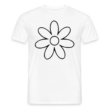 Blume Zeichnung Natur Skizze schwarz - Männer T-Shirt - Weiß - Vorne - AI Model Male 178 dark (178cm)