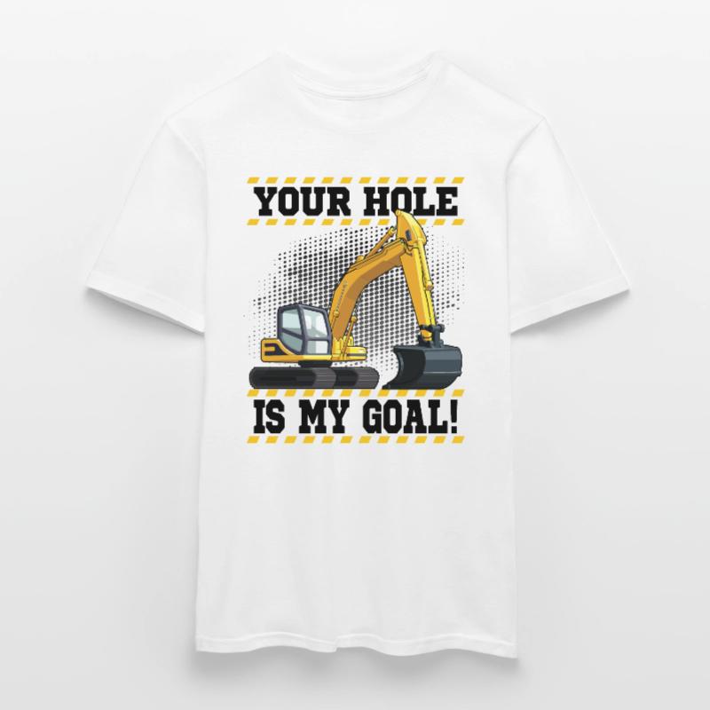 Excavator Machine Operator Work Occupation Construction Work Men’s T-shirt