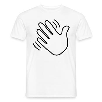 Emoji Hand winken Skizze schwarz - Männer T-Shirt - Weiß - Vorne - AI Model Male 178 dark (178cm)