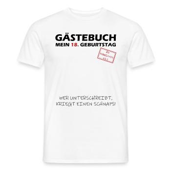 Geburtstag Gästebuch zum 18ten -T-Shirt - Männer T-Shirt - Weiß - Vorne - AI Model Male 178 dark (178cm)