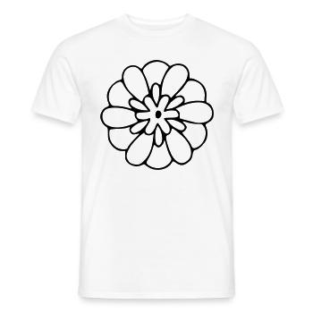 Dessin de fleur Nature croquis Dessin de fleur noire - T-shirt homme - blanc - Devant - AI Model Male 178 dark (178cm)