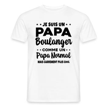 Homme Je Suis Papa Boulanger Humour Cadeau - T-shirt homme - blanc - Devant - AI Model Male 178 dark (178cm)