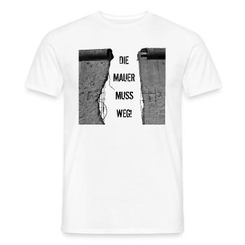 Die Mauer muss weg - Männer T-Shirt - Weiß - Vorne - AI Model Male 178 dark (178cm)