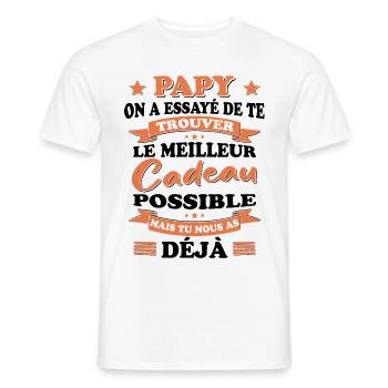 Papy Grand père Fête Des Pères Cadeau Anniversaire - T-shirt homme - blanc - Devant - AI Model Male 178 dark (178cm)