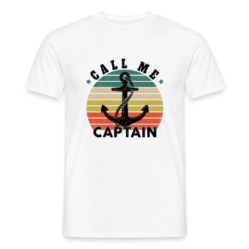 Appelez-moi Capitaine Bateau Voilier Mer Cadeau - T-shirt homme - blanc - Devant - AI Model Male 178 dark (178cm)