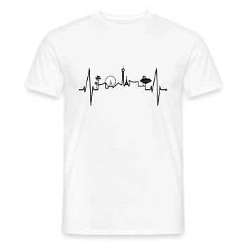 Las Vegas Skyline Heartbeat Nevada USA Fan Poker - Men's T-Shirt - white - Front - AI Model Male 178 dark (178cm)