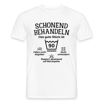 Schonend Behandeln Neunzig Geschenk 90. Geburtstag - Männer T-Shirt - Weiß - Vorne - AI Model Male 178 dark (178cm)