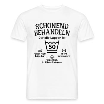 Schonend Behandeln Lappen Geschenk 50. Geburtstag - Männer T-Shirt - Weiß - Vorne - AI Model Male 178 dark (178cm)