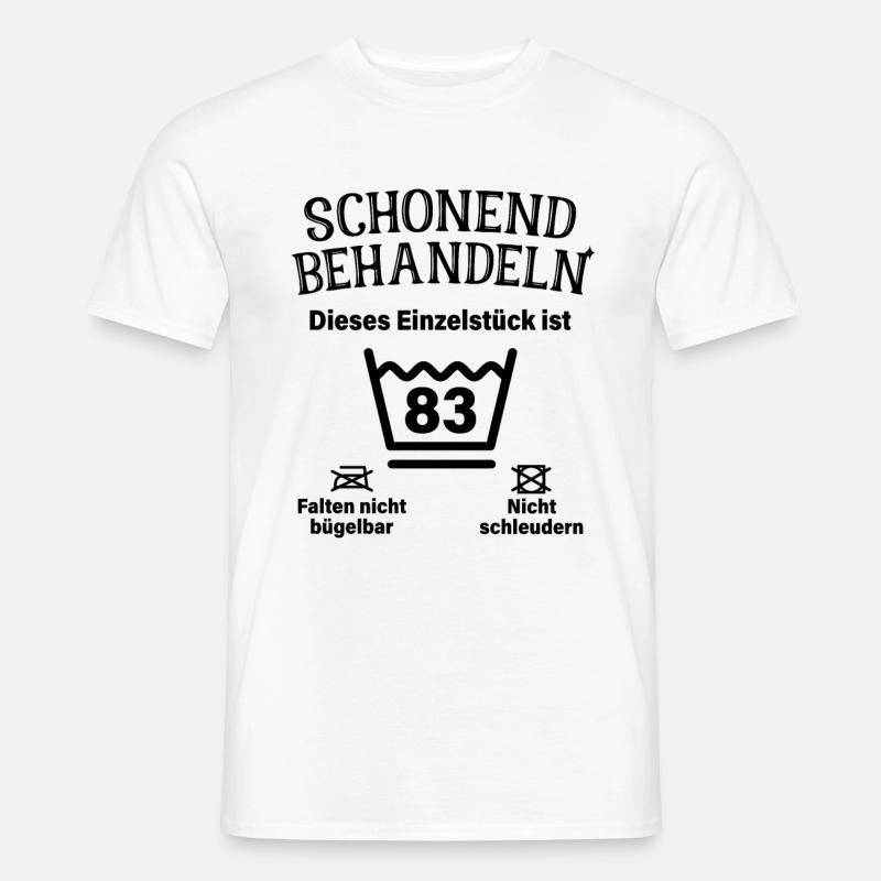 Schonend Behandeln 83. Geburtstag Einzelstück 83 - Männer T-Shirt - Weiß