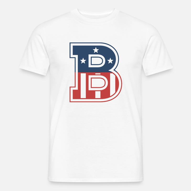 Buchstabe B USA - Männer T-Shirt - Weiß