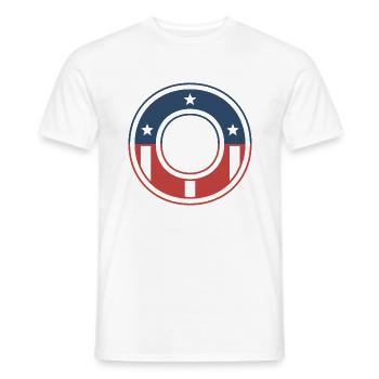 Lettre O États-Unis - T-shirt homme - blanc - Devant - AI Model Male 178 dark (178cm)