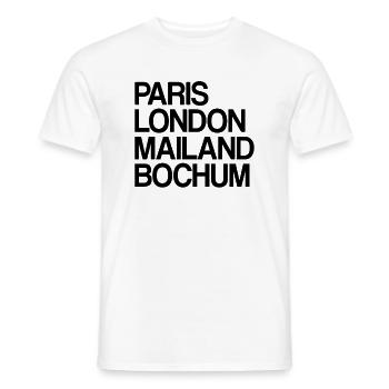 Bochum Paris London Milan Home Dear Bochumer - Men's T-Shirt - white - Front - AI Model Male 178 dark (178cm)