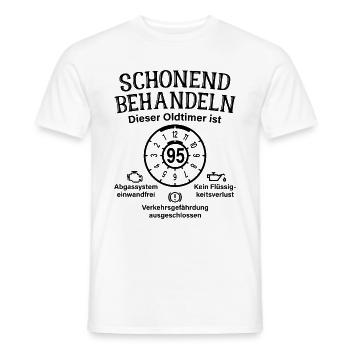 95. Geburtstag Schonend Behandeln Oldtimer Ist 95 - Männer T-Shirt - Weiß - Vorne - AI Model Male 178 dark (178cm)