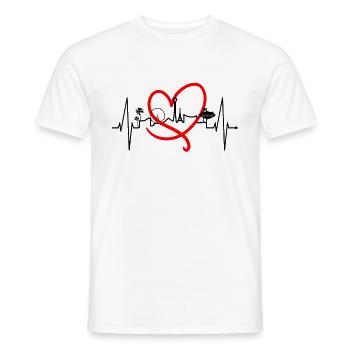 Las Vegas Skyline Heartbeat Nevada USA Heart Love - Men's T-Shirt - white - Front - AI Model Male 178 dark (178cm)
