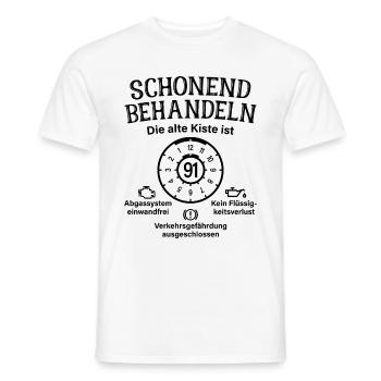 91. Geburtstag Schonend Behandeln Alte Kiste 91 - Männer T-Shirt - Weiß - Vorne - AI Model Male 178 dark (178cm)