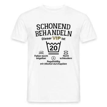 20. Geburtstag Schonend Behandeln 20 VIP ist 20 - Männer T-Shirt - Weiß - Vorne - AI Model Male 178 dark (178cm)