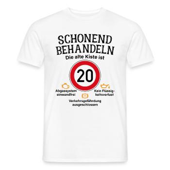 20. Geburtstag Schonend Behandeln Alte Kiste 20 - Männer T-Shirt - Weiß - Vorne - AI Model Male 178 dark (178cm)