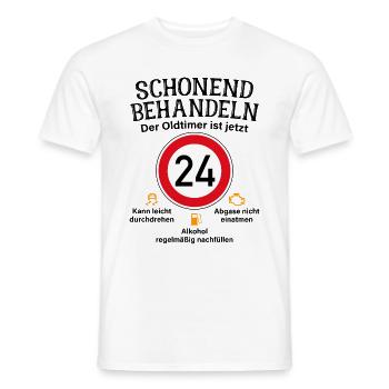 24. Geburtstag Schonend Behandeln Oldtimer Ist 24 - Männer T-Shirt - Weiß - Vorne - AI Model Male 178 dark (178cm)